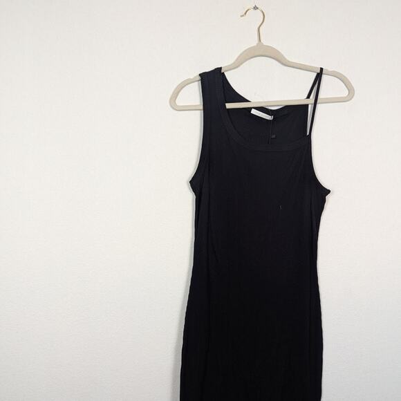 NWT John Elliott Black Cotton Ribbed Tank Dress - Picture 3 of 9